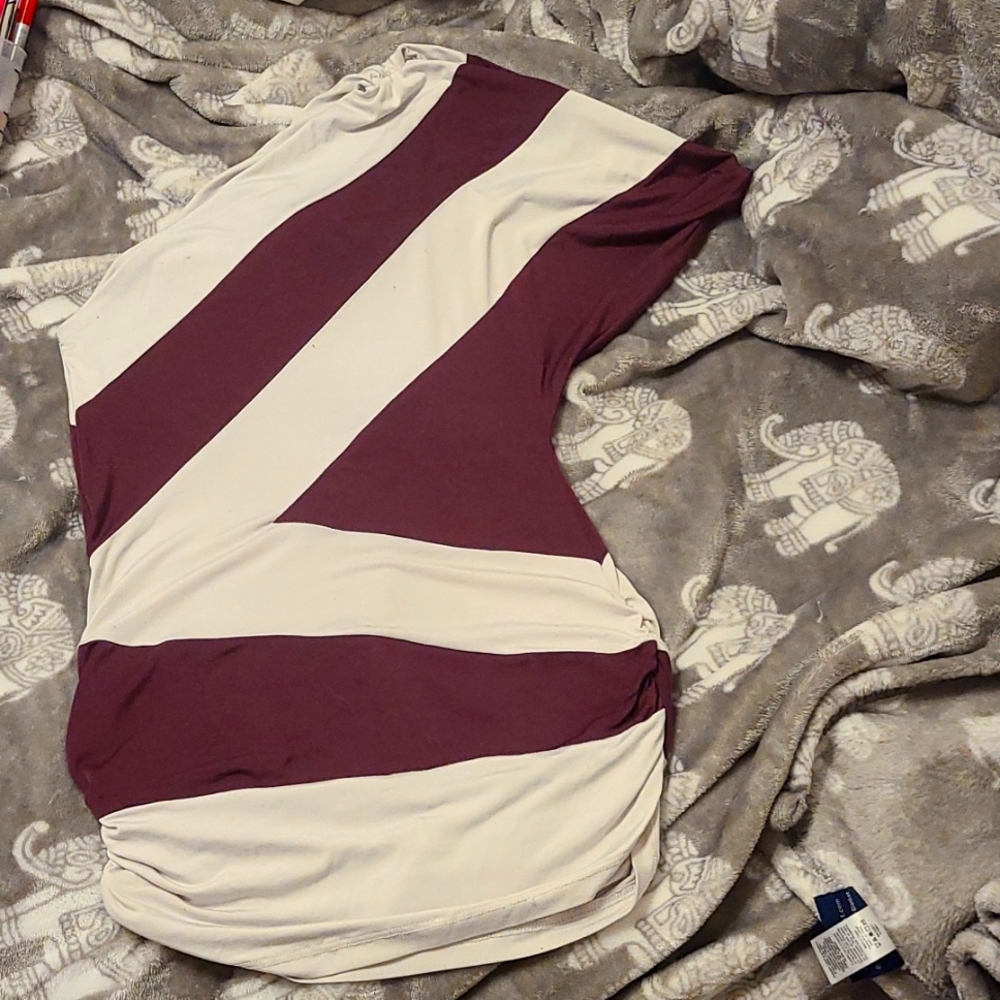 Purple and white one shoulder top